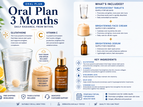3-Month Skin Whitening Tablet Plan — With Body Serum