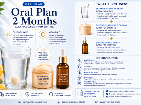 2-Month Skin Whitening Tablet Plan — With Body Serum