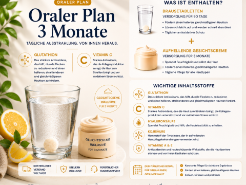 3-monatiger Tabletten-Plan zur Hautaufhellung