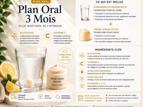Programme de comprim&eacute;s &eacute;claircissants &ndash; 3 mois