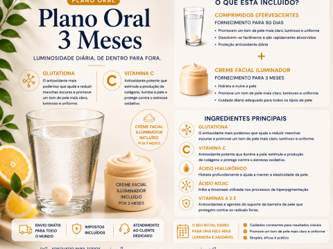 Plano de comprimidos de clareamento da pele de 3 meses