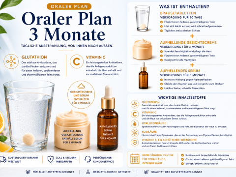 3-monatiger Tabletten-Plan zur Hautaufhellung &ndash; mit K&ouml;rperserum