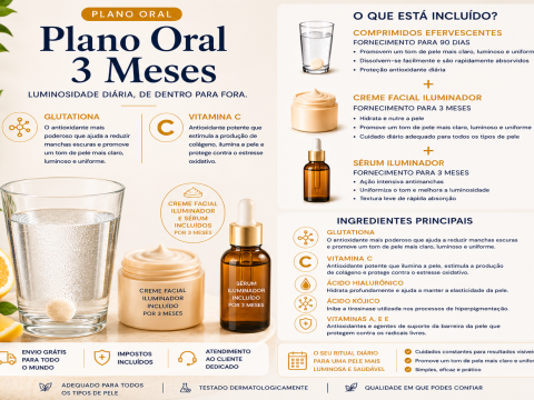 Plano de comprimidos de clareamento da pele de 3 meses &ndash; com s&eacute;rum corporal