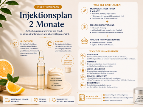 2-monatiger Plan f&uuml;r Hautaufhellungsinjektionen