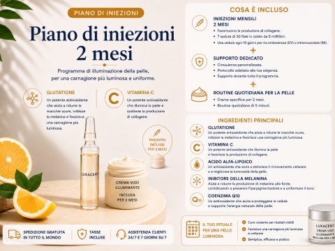 Piano di 2 mesi con iniezioni schiarenti per la pelle