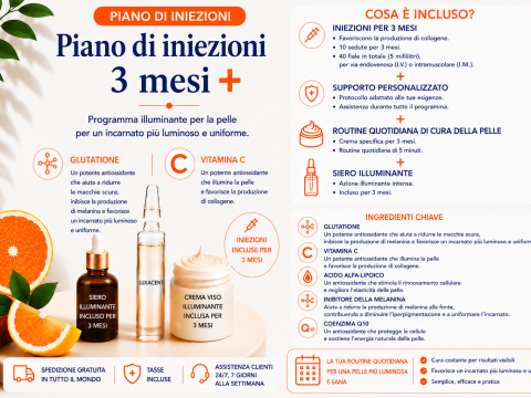 Piano di 3 mesi con iniezioni schiarenti per la pelle &ndash; con siero corpo